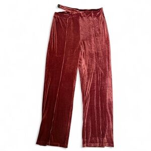 Velvet Orange Red Pants